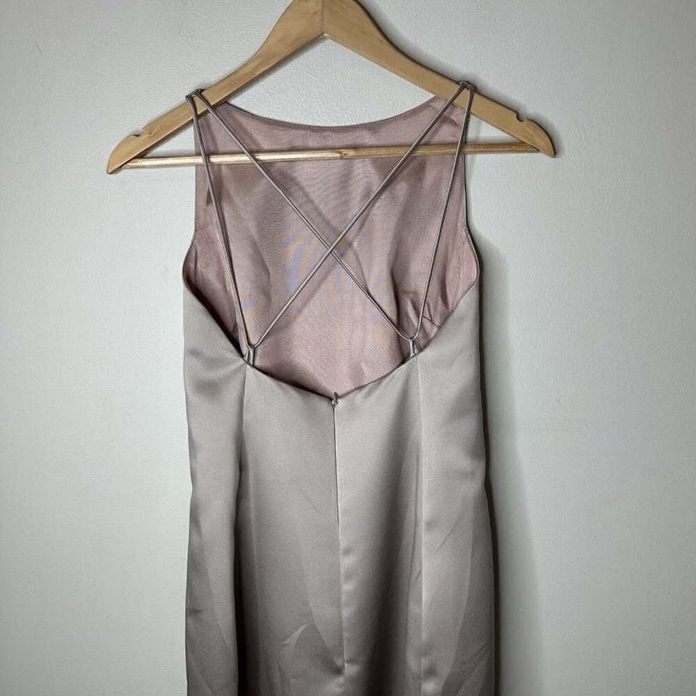 Vera Wang Womens Sleeveless Taupe Maxi Formal Gown 8 Bride Wedding Bride - Picture 6 of 14